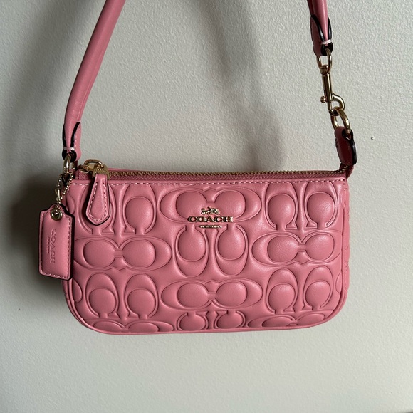 Coach Handbags - Coach Nolita 19 Pink Quilted Leather Signature C Shoulder Bag Excellent